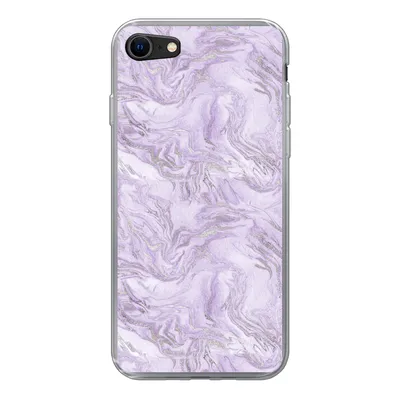 Produktbild von MuchoWow® Handyhülle Schutzhülle Hülle für iPhone SE 2020 Marmor - Silber - Muster Silikon Softcase Handy Hülle - Kartenbesitzer