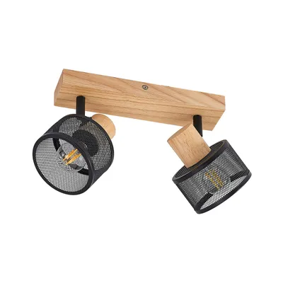 Produktbild von Lindby Evinora Deckenstrahler aus Holz, 2-flammig