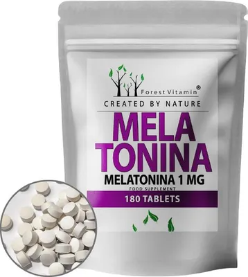 Produktbild von Melatonin 1mg - 180 Tabletten - Optimal Hochdosiert - Vegan - Forest Vitamin