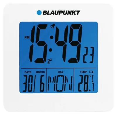 Image de Blaupunkt CL02WH Réveil avec thermomètre & écran LCD, blanc