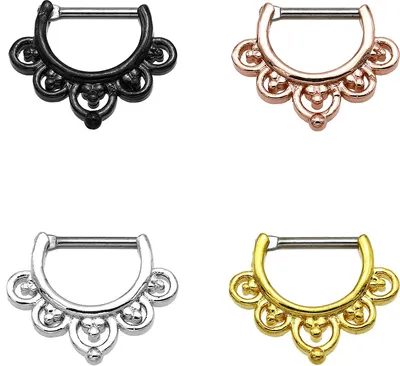 Produktbild von Karisma Titan G23 Septum Clicker Segment Ring Nasenring Nasenpiercing- 1,2x8mm tsc-h005 - Gold