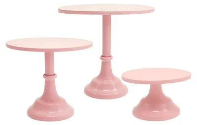 Produktbild von Kuchenständer-Set, 3 Stück - Rosa, 20,3 cm, Metall