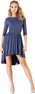 Immagine prodotto di Damen Minikleid Asymmetrisch Top Kleid 3/4 Arm; Grafit/XL/2XL 42/44