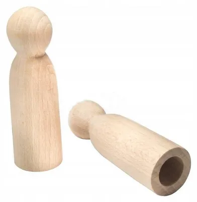 Produktbild von Holzfigur zum Bemalen - Bastelpuppe DIY 1 Stück