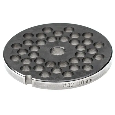 Produktbild von vhbw Lochscheibe Gr. 32 kompatibel mit Caso Fleischwolf - Lochdurchmesser 10mm, 13,4mm Bohrung, Edelstahl