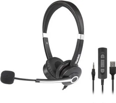Immagine prodotto di Hamlet HHEADM-UJS Cuffie Cablato a Padiglione Ufficio USB tipo A Nero