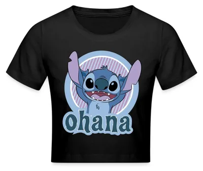 Produktbild von Lilo & Stitch Ohana Crop Top, S, Schwarz