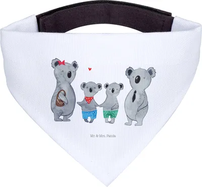 Produktbild von Mr. & Mrs. Panda Hund Halstuch Koala Familie zwei - Weiß - Geschenk, Familienzeit, Zusammen, Hundehalstuch, Hunde, Tuch, Bandana für, Muttertag, Koalabär