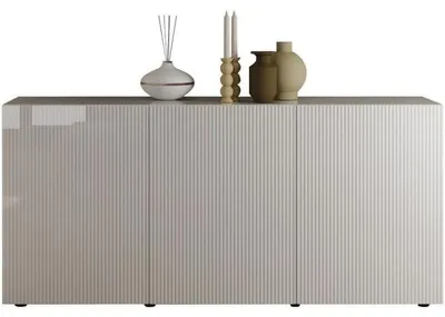 Image de Buffet - RICCIONE - Blanc laqué brillant - 3 portes - 191 x 42 x 84 cm