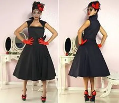 Produktbild von Vintage Rockabilly Kleid in schwarz Größe S