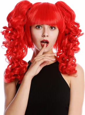 Produktbild von WIG ME UP Perücke Cosplay Lang Zöpfe Rot YZF-7080+A-113