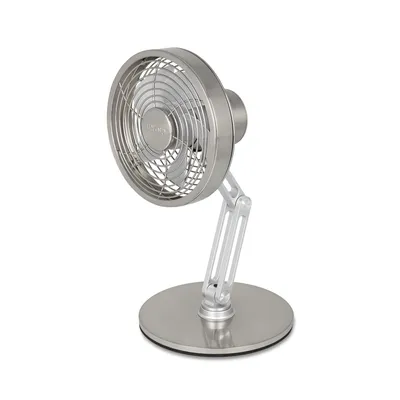 Produktbild von Unold STEEL FLEX Akku Ventilator 86705 | leise & kabellos – Tischventilator aus Edelstahl, 12h Laufzeit, USB-C, 3 Stufen, 360° drehbar – Mini Ventilat