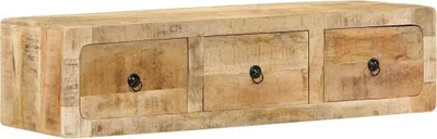 Zdjęcie produktu dla Szafka ścienna pod TV 100x32x25 cm Drewno lite, surowe, mango