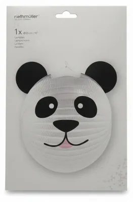 Zdjęcie produktu dla Lampion "Panda" marki Riethmüller, 25 cm, papierowy, idealny na urodziny dzieci, na święto św. Marcina, dekoracja