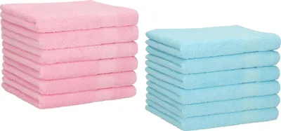 Produktbild von Betz 12 Stück Gästetücher 30x50 cm PALERMO 100% Baumwolle  Farbe: rose und türkis