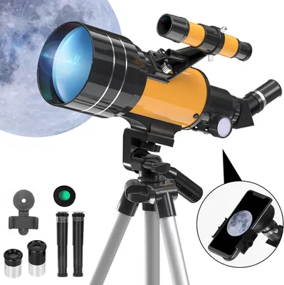 Produktbild von Teleskope Astronomie, 70/300mm Teleskop, Tragbares Refraktor Teleskop mit Telefon Adapter und Stativ, zur Beobachtung von Planeten & Mond