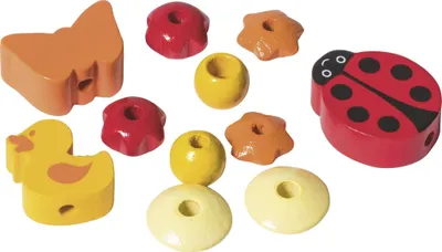 Produktbild von KNORR prandell Holzperlen-Mix "Marienkäfer" 11-teilig