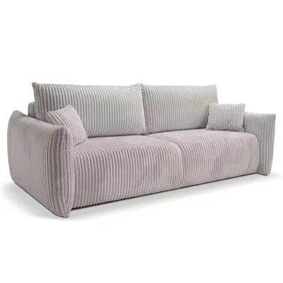 Produktbild von GOLDSTOFF 3 - Sitzer ausziehbares Schlafsofa mit Schlaffunktion und Staufach | bequemes und langlebiger  beiges Schlafsofa 145 x 200 cm ( Beige )