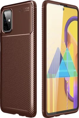Produktbild von Mobigear Racing  Samsung Galaxy M51 Hülle Flexibles TPU Backcover - Braun