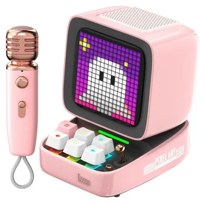 Obrázok produktu pre Divoom Ditoo-Mic Mini, 15 W, Bezdrôtový, Mono prenosný reproduktor, Ružová, Mobilný telefón/smartfón, Microsd (transflash)