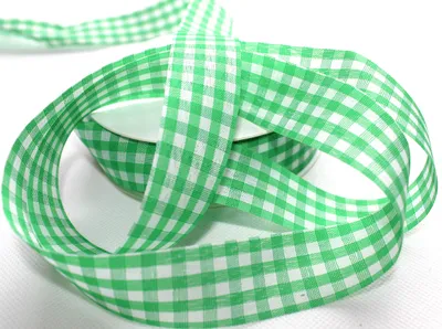 Vichy-Karo Dekoband, 50 m x 25 mm, grün, Geschenkband
