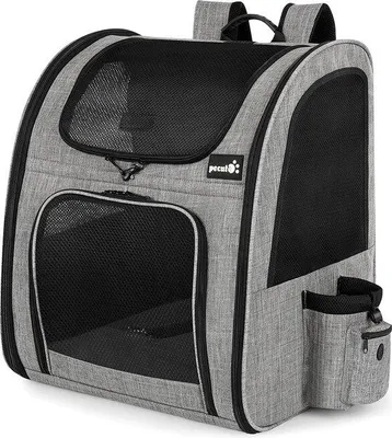 Produktbild von Famanu Haustier-Rucksack mit Netzfenster - Grau, XL