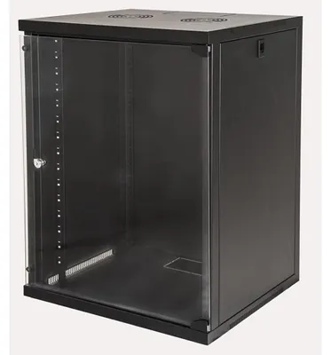 Produktbild von Link Accessori LK1915UN, Wandmontiertes Regal, 15U, 50 kg, Sperrschloss, Schwarz
