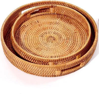 Immagine prodotto di Piatto da portata rotondo da 30 cm, intrecciato, con manici, fruttiera