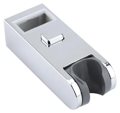 Image de Support pour tête de rail, barre de douche coulissante réglable en hauteur, ABS universel, chromé, pour tube de levage 30 x 15 mm