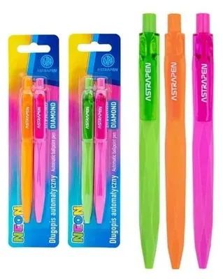 Produktbild von Astrapen Diamond Neon Druckkugelschreiber, 2 Stück – ASTRA art-pap