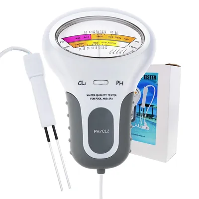 Produktbild von Wasserqualitätstester, Wasser Tester, 2-in-1-Chlor- und pH-Messgerät, Digitales elektronisches Poolwasser-Messgerät, für Schwimmbad Spa Trinkwasser