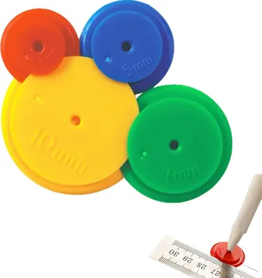 Produktbild von 4 Stück Nahtzugabe Hilfe, Nähgewichte, Rollschneider Stoff, Unregelmäßige Grafik Linienzeichnung Radnaht Tracing Wheel für Nähen von Kunsthandwerk Nähen Patchwork