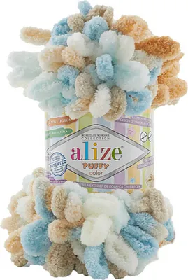 Produktbild von 100g Strickgarn ALIZE Puffy Color Fingerstrickgarn Schlaufenwolle Stricken ohne Nadel