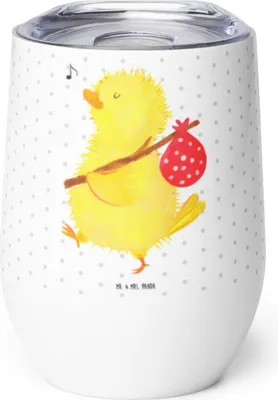 Produktbild von Mr. & Mrs. Panda Thermobecher Küken Wander - Weiß - Geschenk, Ostern, thermosbecher, edelstahl, Frohe, Grüße, Ostergrüße, Isolierbecher, Ei, Thermo Becher, Zeit