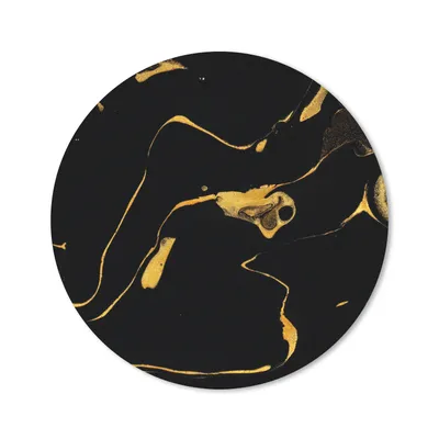 Produktbild von MuchoWow® Mauspad Mousepad Muster - Gold - Schwarz 20x20 cm - Mousepads - Maus Mat - Pad - Mausunterlage - Schreibtischmatte