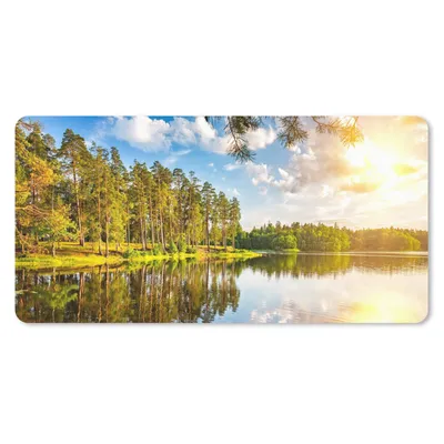 Produktbild von MuchoWow® Schreibtischunterlage Bäume - Wasser - Sonne 80x40 cm - XXL Mauspad - Gaming Mauspad