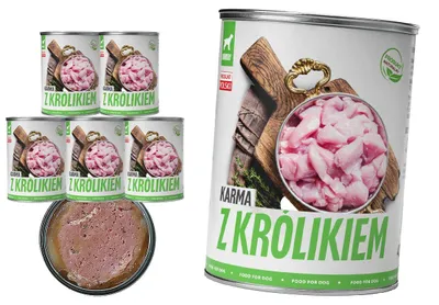 Produktbild von TufTuf | Hundefutter Kaninchen - Nassfutter Set 6x400g Dose - Dosenfutter fur Hund