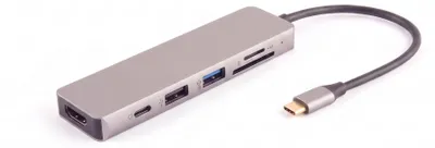 Produktbild von USB-C multiport Dockingstation, 6in1, HDMI, PD, Hub, SD, KI-generiertes Bild