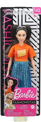 Produktbild von Mattel GHW59 - Barbie - Fashionistas - Puppe, mit blau schimmerndem Rock