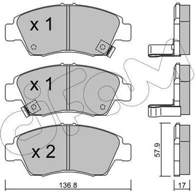 Produktbild von CIFAM Bremsbeläge Satz Vorne Bremsklötze für HONDA CIVIC VI Hatchback (EJ, EK) 822-175-0