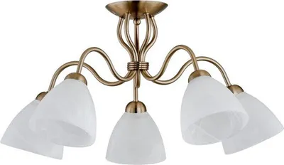 Immagine prodotto di Lampada da soffitto ADEL PATIN oro anticato 5xE27x15W in metallo, dimensioni: 31x64x64 cm, IP20, Alfa
