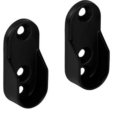 Produktbild von SOTECH Schrankstangenlager S oval schwarz – für Schrankstange oval, Kleiderschrank (2 Stück)