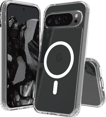 Immagine prodotto di Custodia magnetica per Google Pixel 9 Pro XL, compatibile con MagSafe, custodia trasparente per telefono Clear