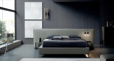 Produktbild von Luxus Polster Samt Stoff Designer Bett Schlafzimmer Betten Kunstleder Hotel Neu