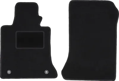 Image de Tapis de sol avant velours sur-mesure pour Mercedes GLK X204 (2008-2015, SUV) noir, jeu 2 pièces, fixations - STANDRAD