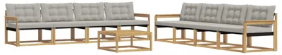 Produktbild von vidaXL Outdoor-Sofagarnitur 9 stk. Weiß und Hellgrau