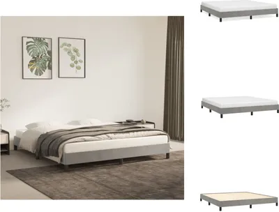 Produktbild von vidaXL Bettgestell Hellgrau 160x200 cm Samt - Betten & Bettgestelle