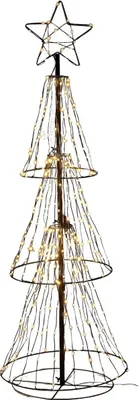 Zdjęcie produktu dla Luca Lighting Choinka LED 150 cm, 310 diod LED w kolorze ciepłej bieli, obudowa metalowa w kolorze czarnym