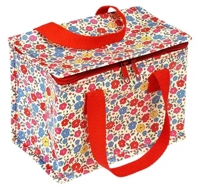 Isolierte Lunchtas mit Blumenprint, 21x12x16 cm