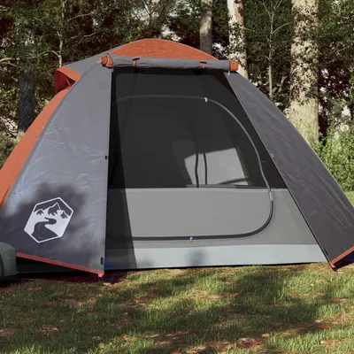 Obrázek produktu pro Stanovací stan - Kopulovitý stan - Stan pro outdoorové dobrodružství - Dvojitá ochrana - Pro 2 osoby - Šedá a oranžová barva